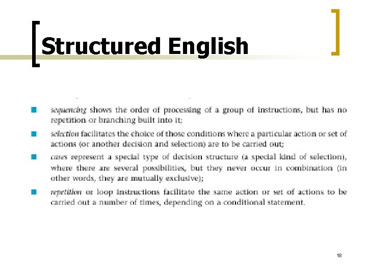 Structured English 18 Structured English 18