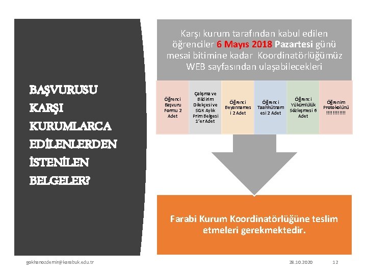 Karşı kurum tarafından kabul edilen öğrenciler 6 Mayıs 2018 Pazartesi günü mesai bitimine kadar