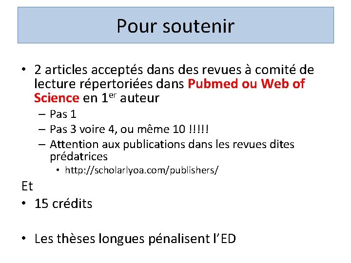 Pour soutenir • 2 articles acceptés dans des revues à comité de lecture répertoriées