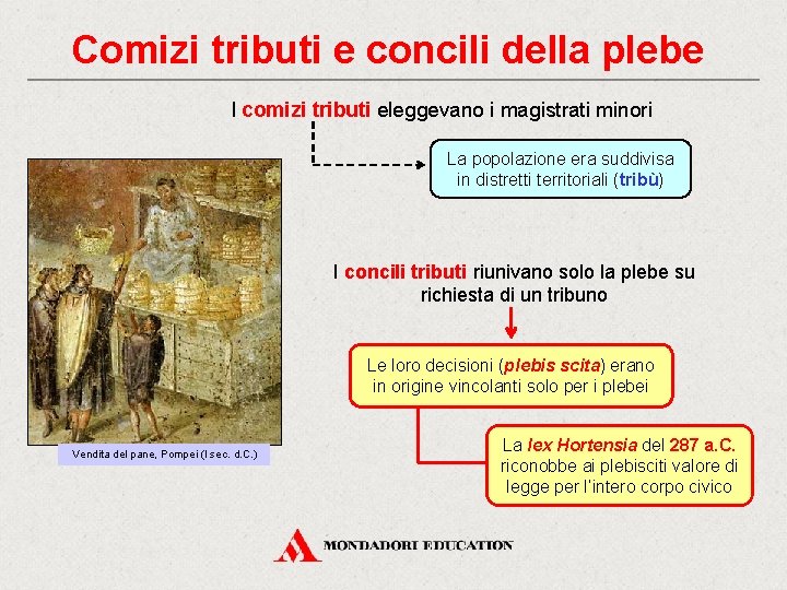 Comizi tributi e concili della plebe I comizi tributi eleggevano i magistrati minori La