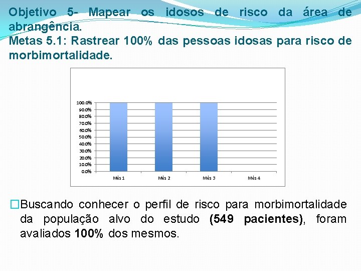 Objetivo 5 - Mapear os idosos de risco da área de abrangência. Metas 5.