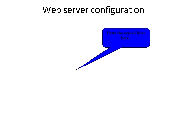 Web server configuration Paste the copied lines here. 