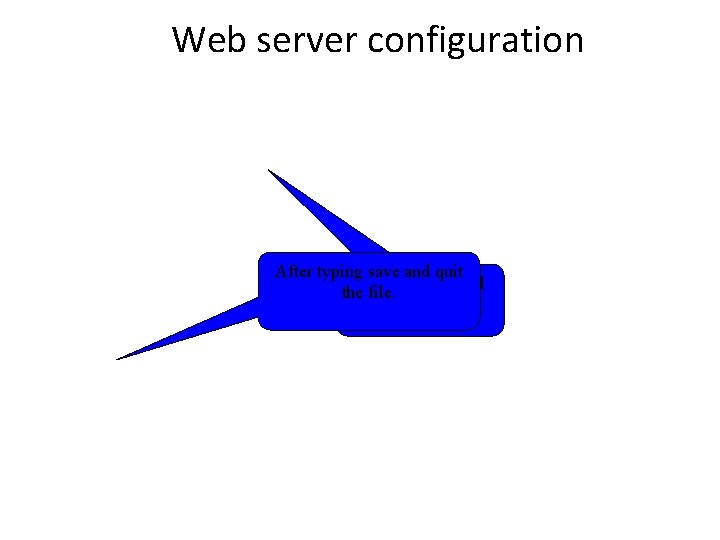 Web server configuration After typing save and quit Let us create html the file.