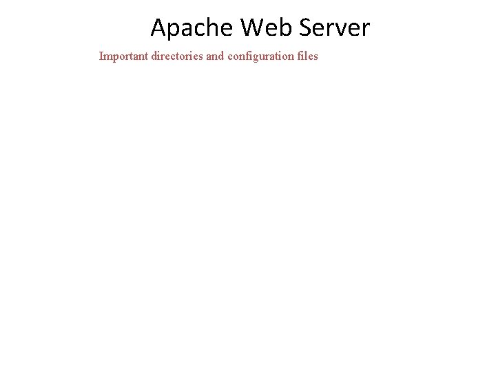 Apache Web Server Important directories and configuration files 