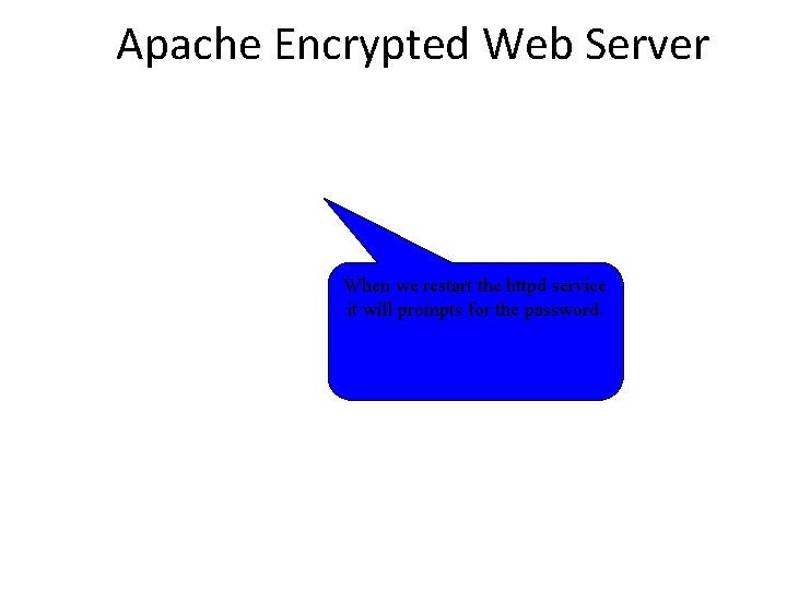 Apache Encrypted Web Server When we restart the httpd service it will prompts for