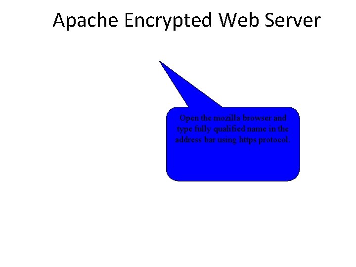 Apache Encrypted Web Server Open the mozilla browser and type fully qualified name in