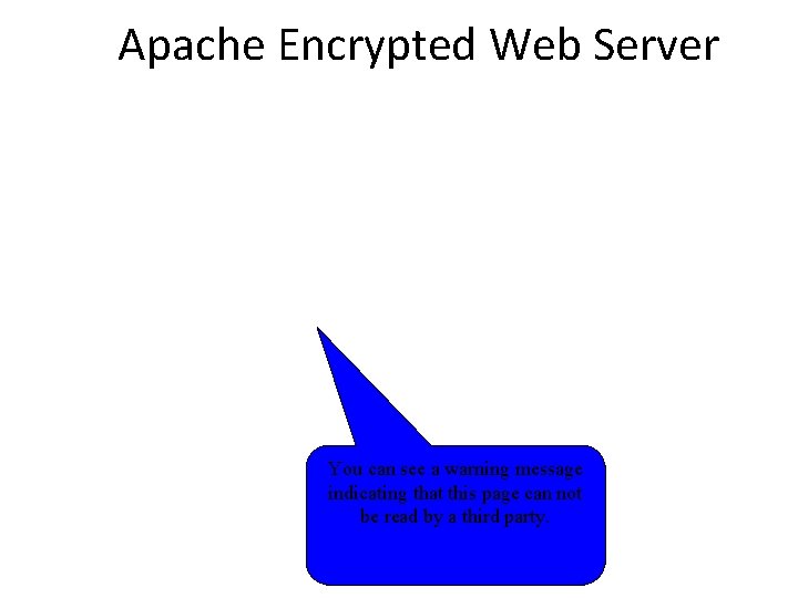 Apache Encrypted Web Server You can see a warning message indicating that this page