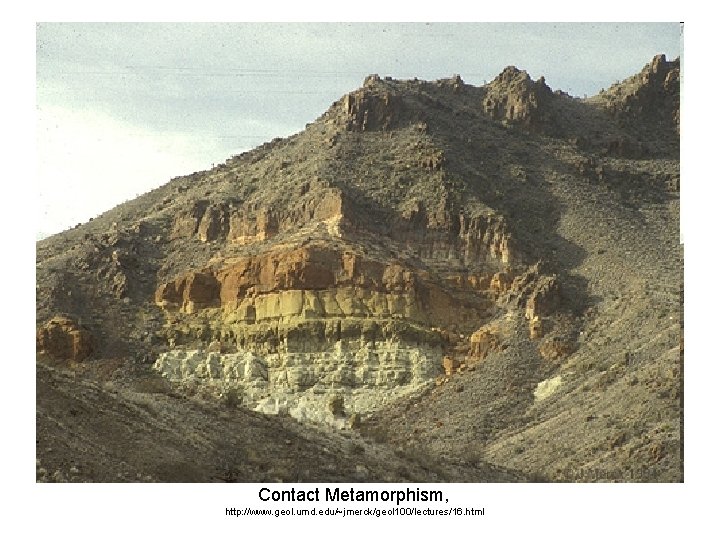 Contact Metamorphism, http: //www. geol. umd. edu/~jmerck/geol 100/lectures/16. html 