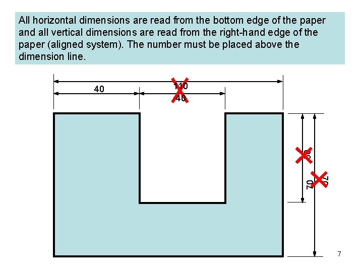 All horizontal dimensions are read from the bottom edge of the paper and all All horizontal dimensions are read from the bottom edge of the paper and all