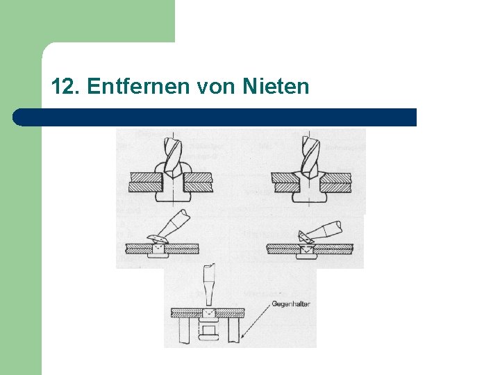 12. Entfernen von Nieten 