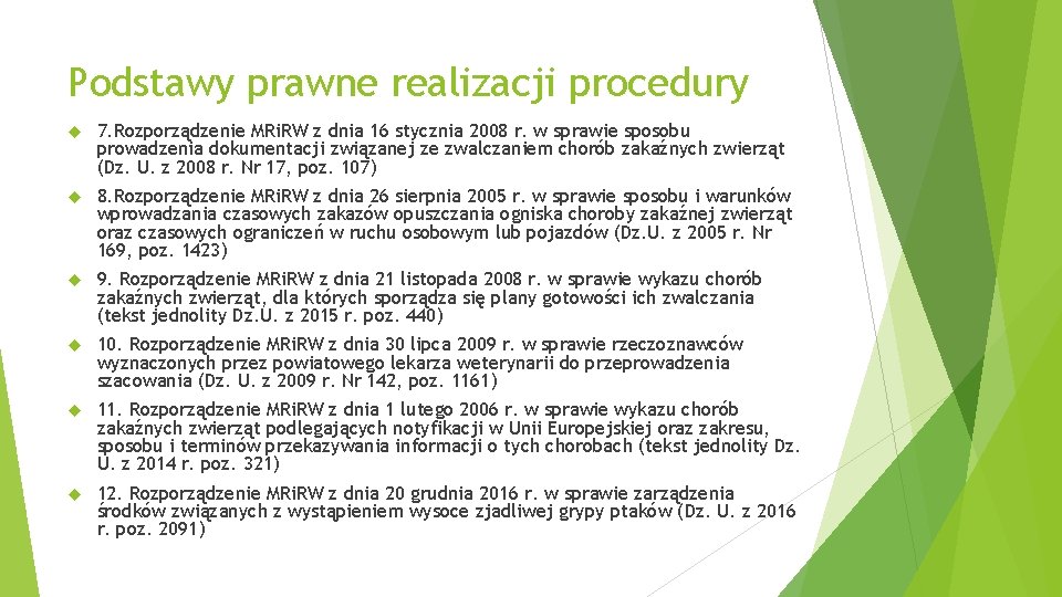 Podstawy prawne realizacji procedury 7. Rozporządzenie MRi. RW z dnia 16 stycznia 2008 r.