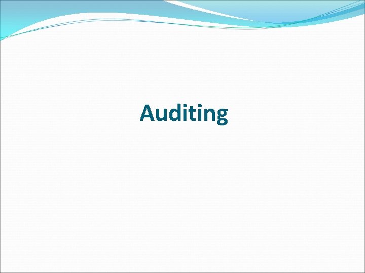 Auditing 