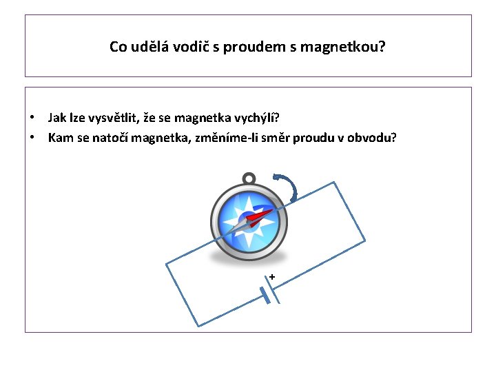 Co udělá vodič s proudem s magnetkou? • Jak lze vysvětlit, že se magnetka
