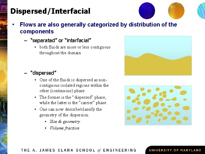 Dispersed/Interfacial • Flows are also generally categorized by distribution of the components – “separated”