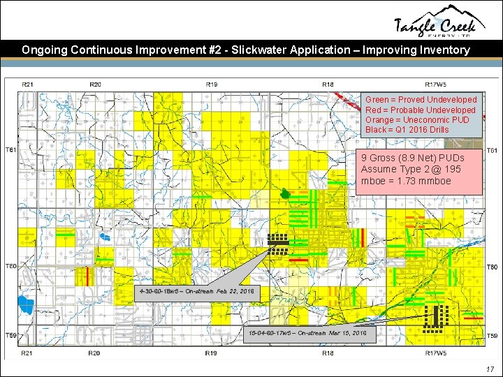 Ongoing Continuous Improvement #2 - Slickwater Application – Improving Inventory Green = Proved Undeveloped