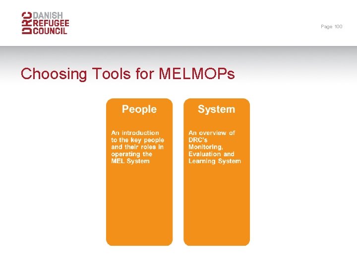 Page 100 Choosing Tools for MELMOPs 