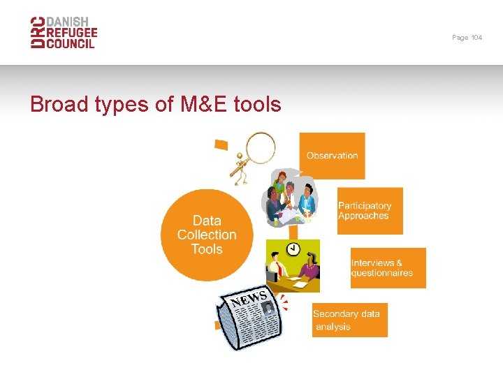 Page 104 Broad types of M&E tools 