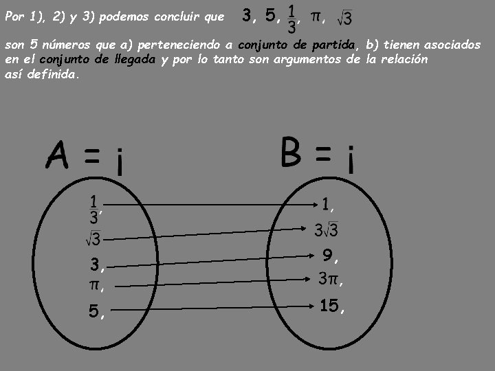 Por 1), 2) y 3) podemos concluir que 3, 5, son 5 números que