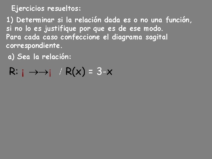 Ejercicios resueltos: 1) Determinar si la relación dada es o no una función, si