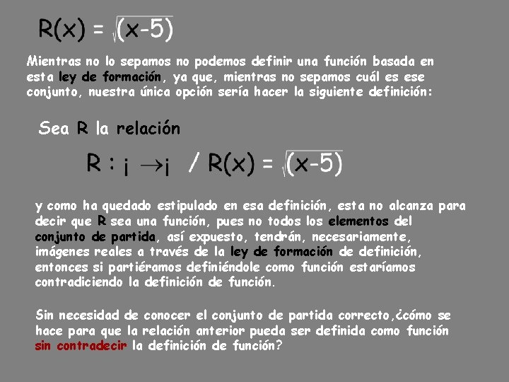 Mientras no lo sepamos no podemos definir una función basada en esta ley de