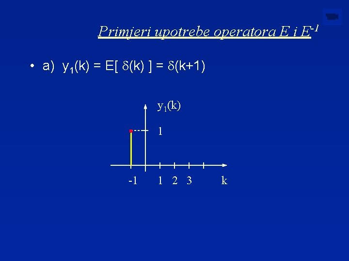 Primjeri upotrebe operatora E i E-1 • a) y 1(k) = E[ d(k) ]