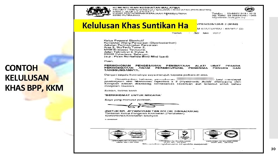 Kelulusan Khas Suntikan Ha CONTOH KELULUSAN KHAS BPP, KKM 30 