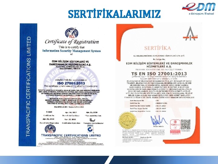 SERTİFİKALARIMIZ 