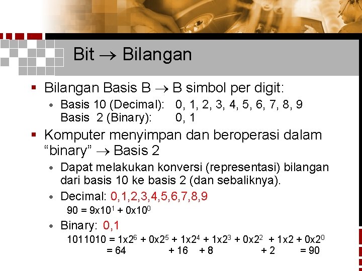 Bit Bilangan § Bilangan Basis B B simbol per digit: · Basis 10 (Decimal):