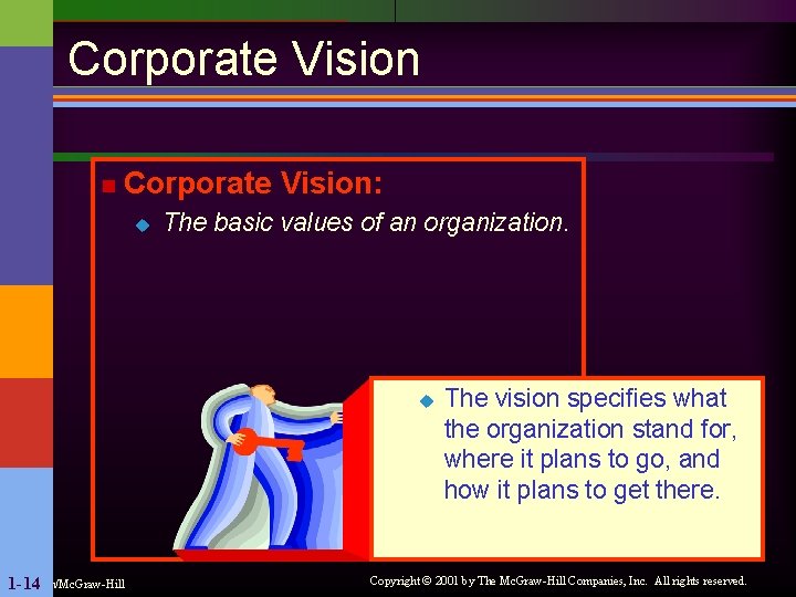 Corporate Vision n Corporate Vision: u The basic values of an organization. u Irwin/Mc.