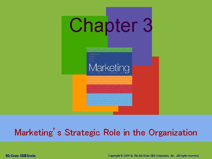 Chapter 3 Marketing’s Strategic Role in the Organization 1 -2 MIrwin/Mc. Graw-Hill/Irwin Copyright ©