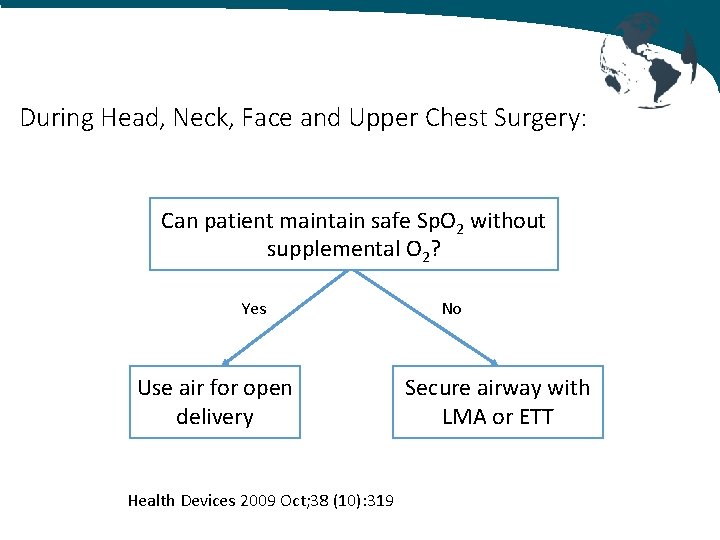 During Head, Neck, Face and Upper Chest Surgery: Can patient maintain safe Sp. O