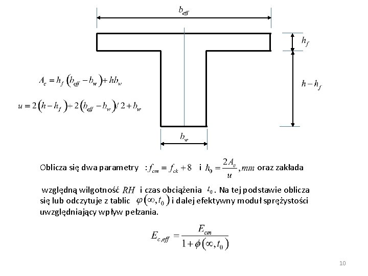 Oblicza się dwa parametry : i oraz zakłada względną wilgotność i czas obciążenia. Na