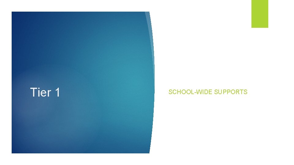 Tier 1 SCHOOL-WIDE SUPPORTS 