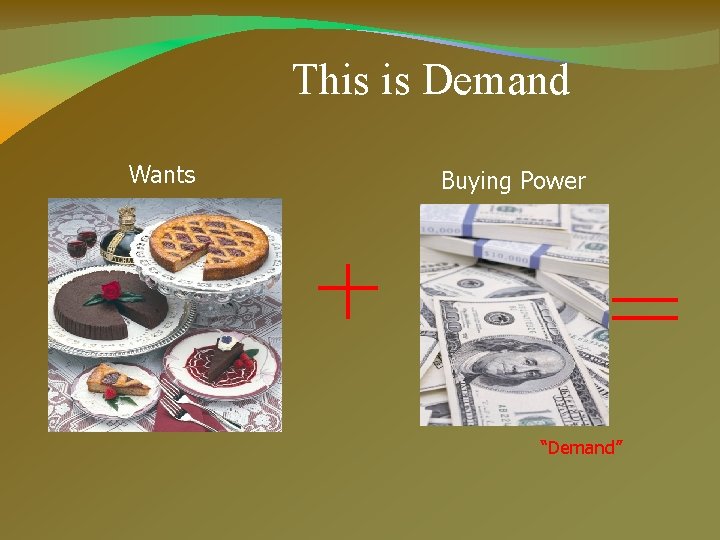 This is Demand Wants Buying Power “Demand” 