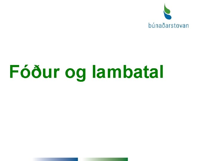 Fóður og lambatal 