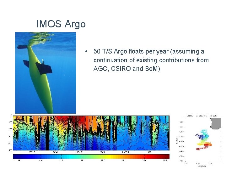 IMOS Argo • 50 T/S Argo floats per year (assuming a continuation of existing