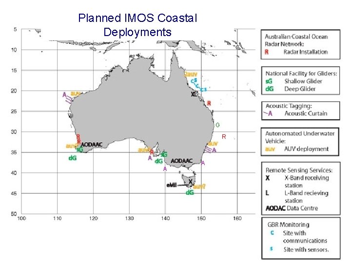 Planned IMOS Coastal Deployments G R A A 