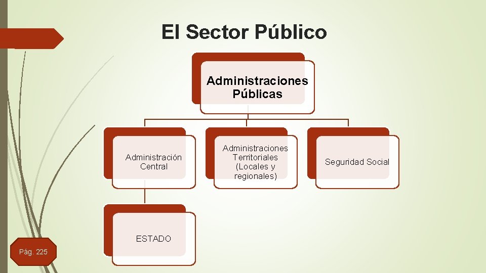 El Sector Público Administraciones Públicas Administración Central ESTADO Pág. 225 Administraciones Territoriales (Locales y