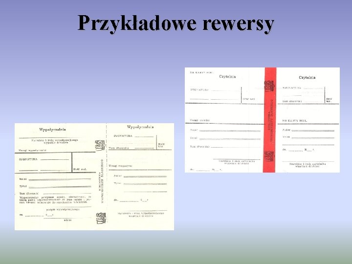 Przykładowe rewersy 