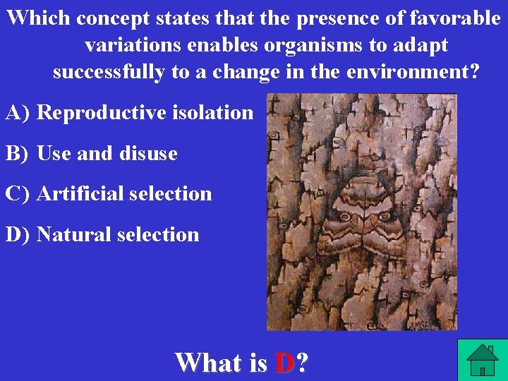Which concept states that the presence of favorable variations enables organisms to adapt successfully