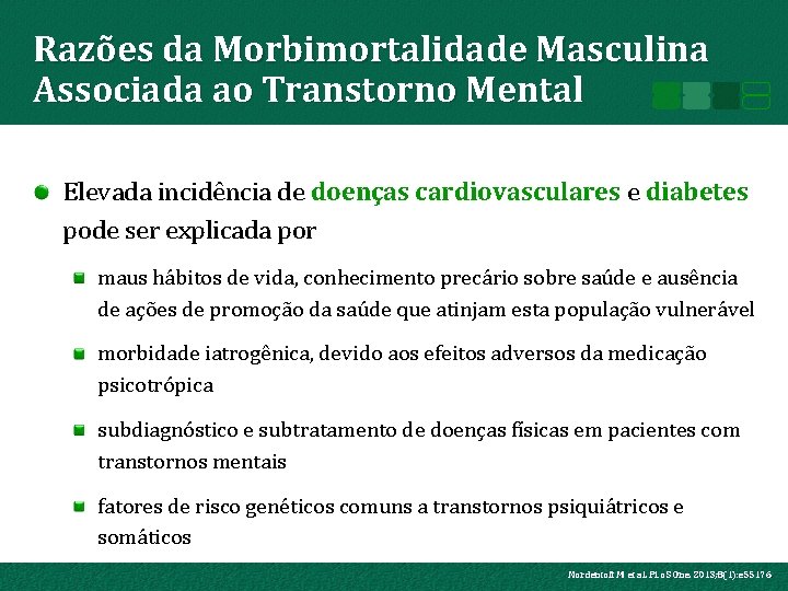 Razões da Morbimortalidade Masculina Associada ao Transtorno Mental Elevada incidência de doenças cardiovasculares e