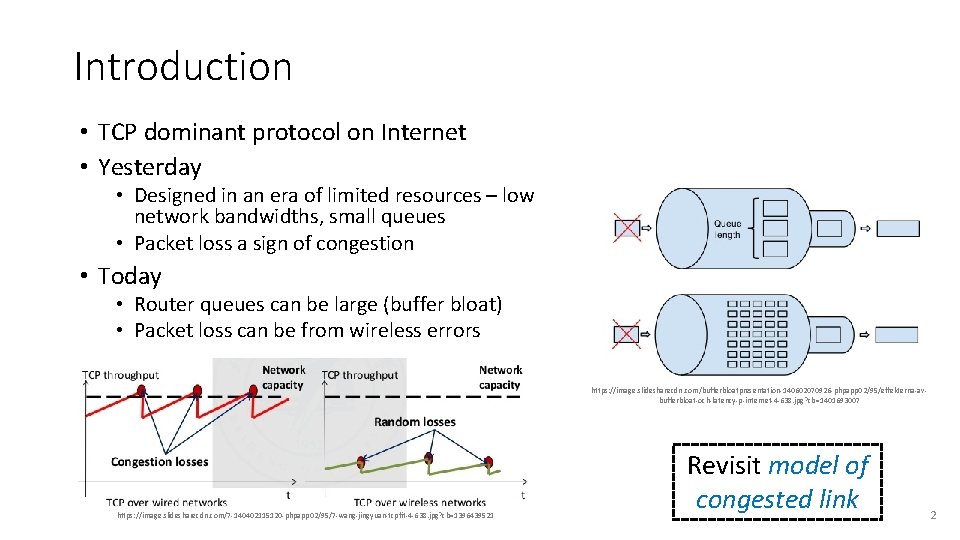 Introduction • TCP dominant protocol on Internet • Yesterday • Designed in an era
