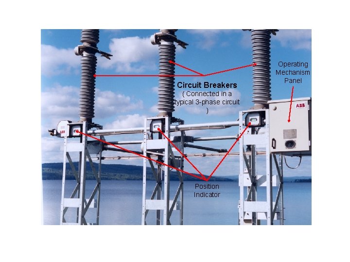 Circuit Breakers ( Connected in a typical 3 -phase circuit ) Position Indicator Operating