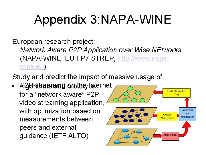 Appendix 3: NAPA-WINE European research project: Network Aware P 2 P Application over WIse