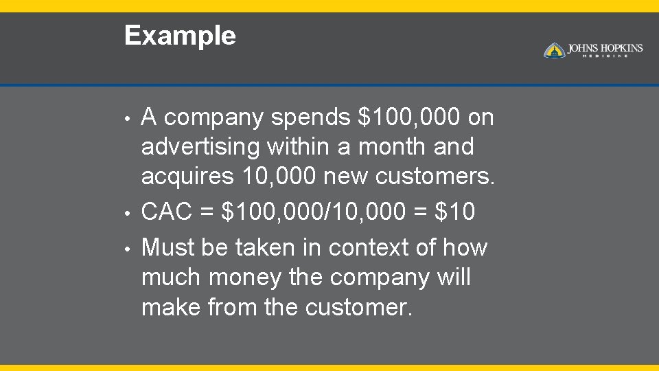 Example • • • A company spends $100, 000 on advertising within a month