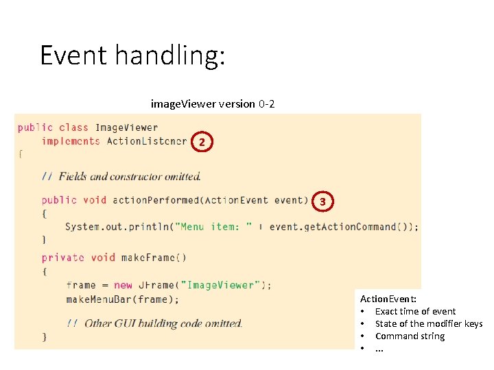 Event handling: image. Viewer version 0 -2 2 3 Action. Event: • Exact time