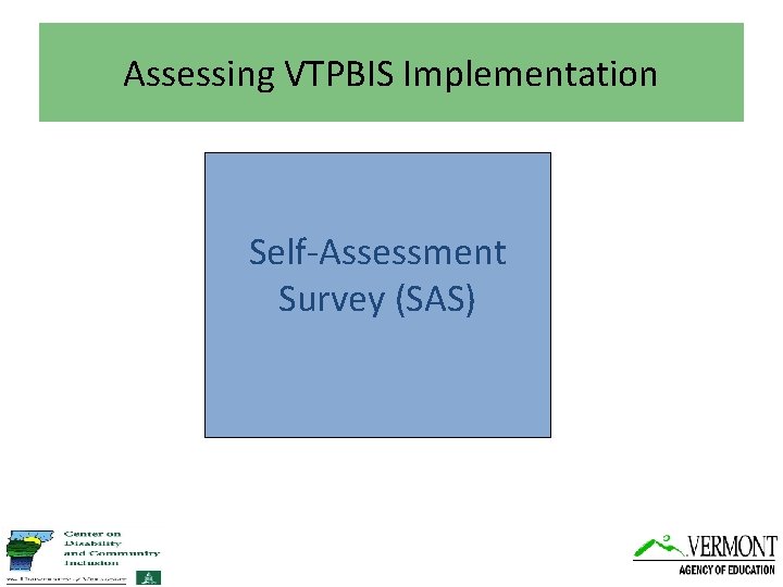Assessing VTPBIS Implementation Self-Assessment Survey (SAS) 