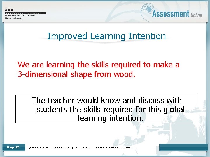 Improved Learning Intention We are learning the skills required to make a 3 -dimensional