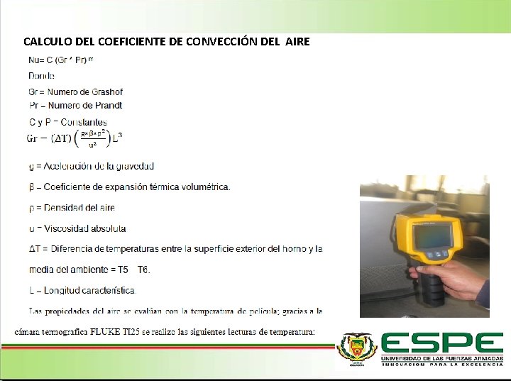 CALCULO DEL COEFICIENTE DE CONVECCIÓN DEL AIRE 