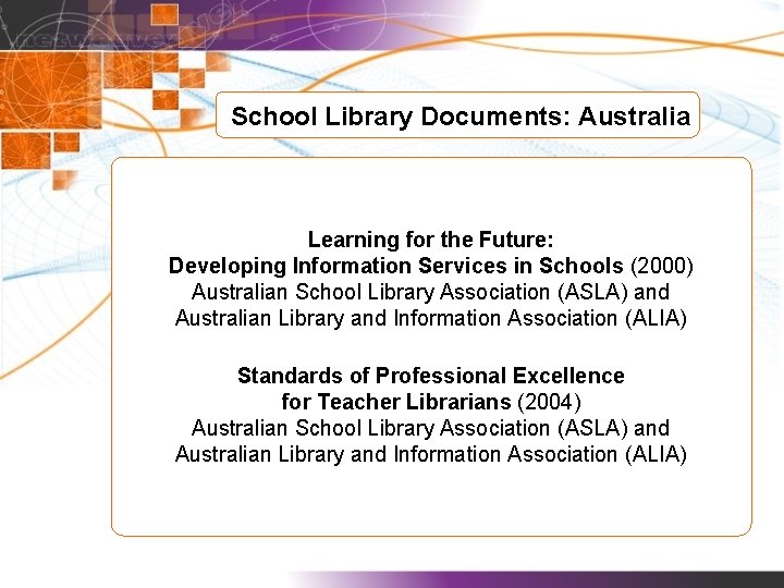 School Library Documents: Australia Learning for the Future: Developing Information Services in Schools (2000)